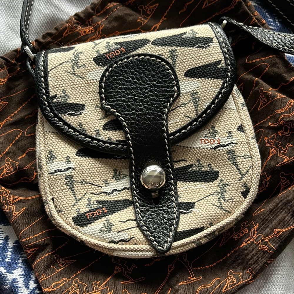 Tod's Black and Cream Crossbody Bag
